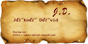 Jáksó Dávid névjegykártya