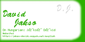 david jakso business card